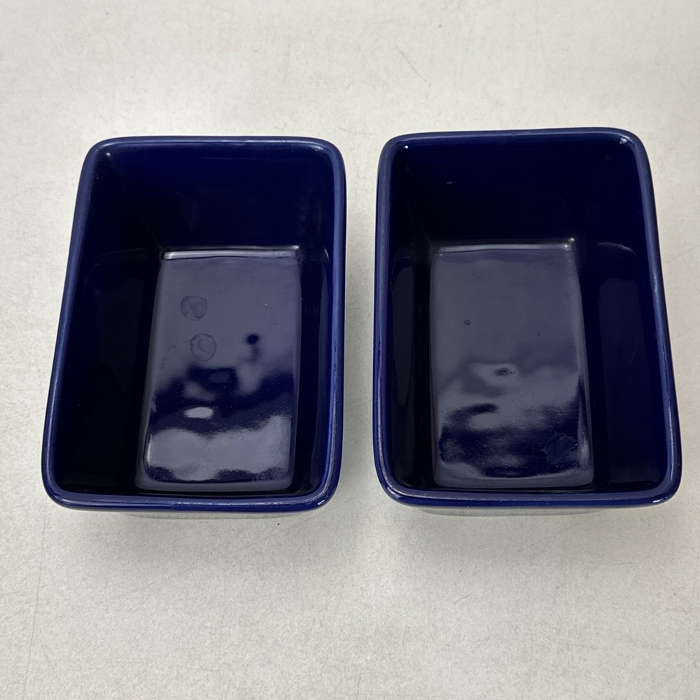 Lot 2 TempTations Temp-Tations Tara Cobalt Blue 5.5" x 3.5" Rectangle Loaf Pan